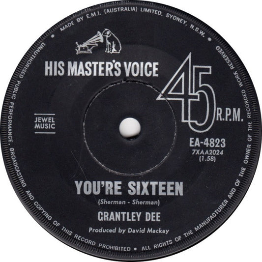 Grantley Dee : You're Sixteen / Every Breath I Take (7", Single)