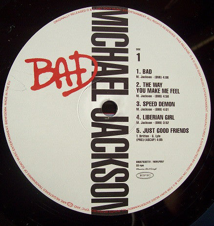 Michael Jackson : Bad (LP, Album, RE, RM, 180)