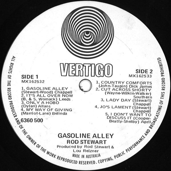 Rod Stewart : Gasoline Alley (LP, Album)