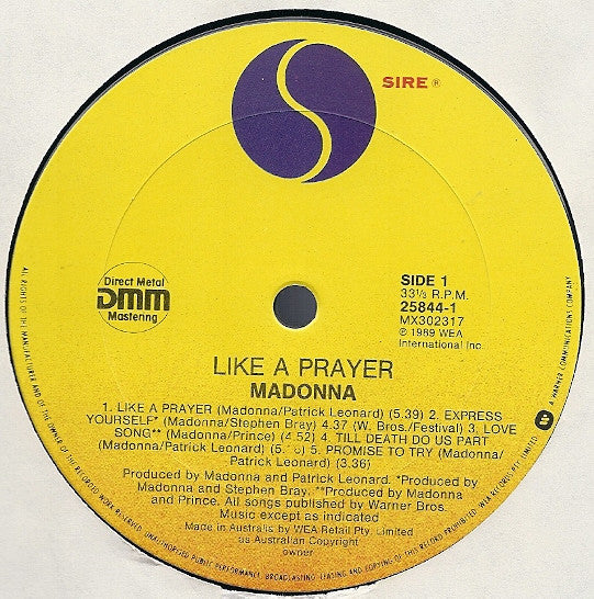 Madonna : Like A Prayer (LP, Album)