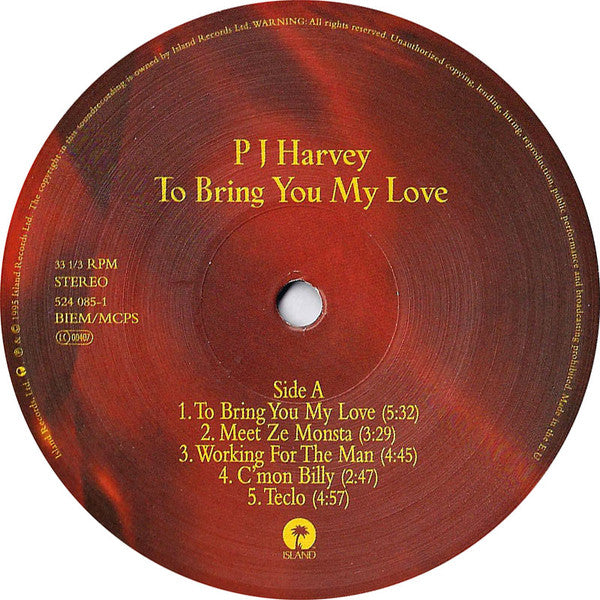 PJ Harvey : To Bring You My Love (LP, Album, RE)