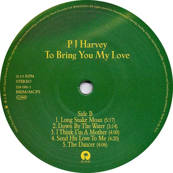 PJ Harvey : To Bring You My Love (LP, Album, RE)