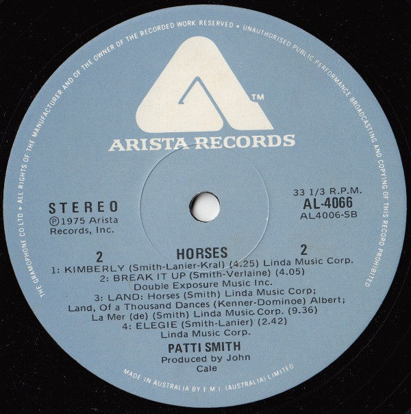 Patti Smith : Horses (LP, Album)