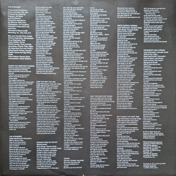 Billy Joel : The Stranger (LP, Album, RE)