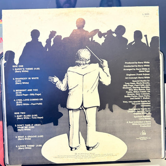 Love Unlimited Orchestra : Rhapsody In White (LP, Album)
