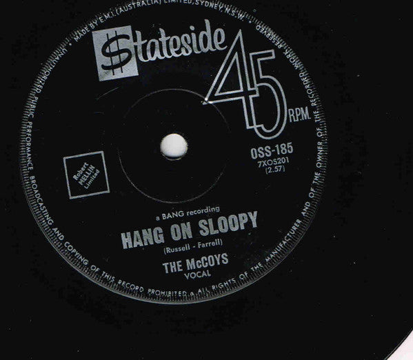 The McCoys : Hang On Sloopy (7")