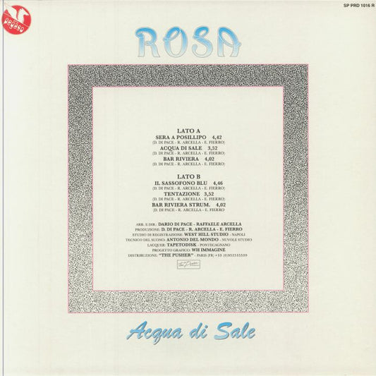 Rosa (49) : Acqua Di Sale (12", MiniAlbum, RE)