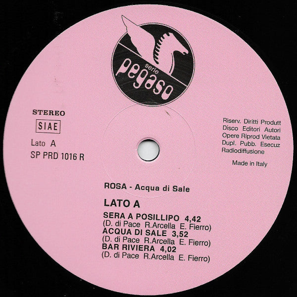 Rosa (49) : Acqua Di Sale (12", MiniAlbum, RE)