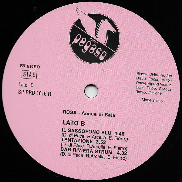 Rosa (49) : Acqua Di Sale (12", MiniAlbum, RE)