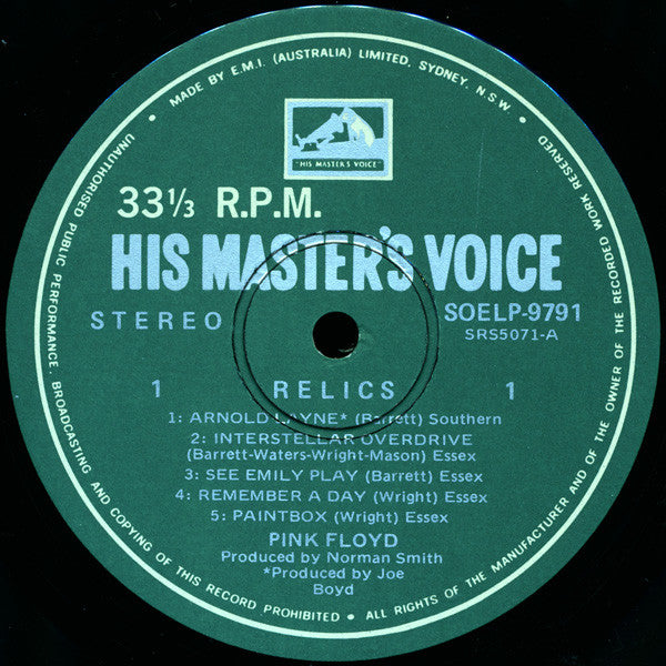 Pink Floyd : Relics (A Bizarre Collection Of Antiques And Curios) (LP, Comp, RE)