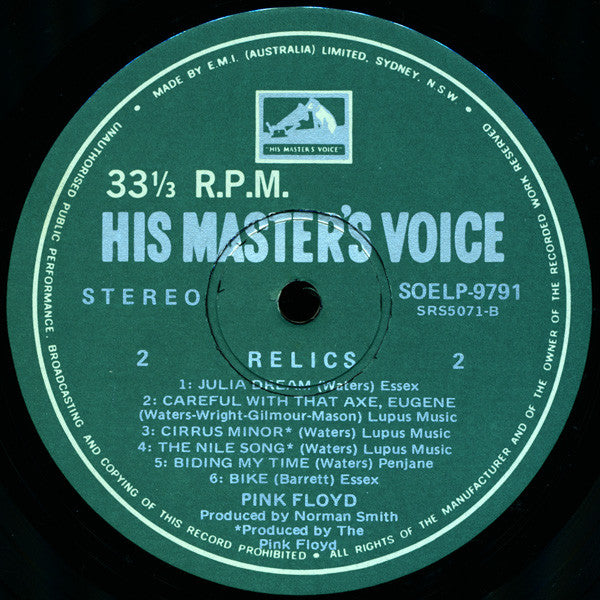 Pink Floyd : Relics (A Bizarre Collection Of Antiques And Curios) (LP, Comp, RE)