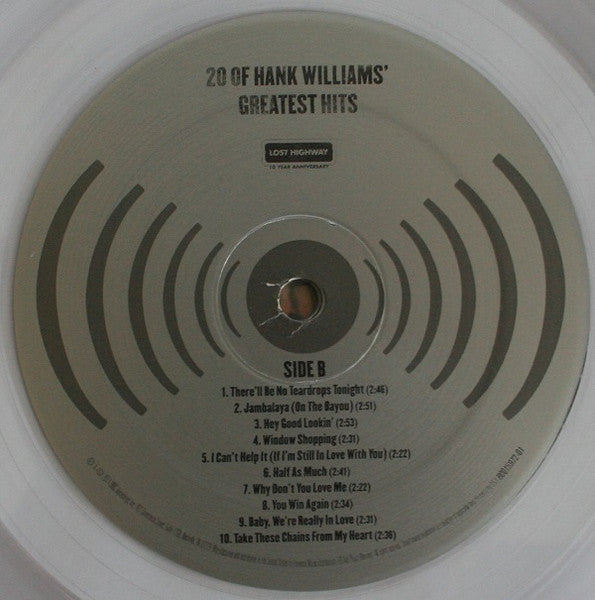 Hank Williams : 20 Of Hank Williams' Greatest Hits (LP, Comp, Cle)
