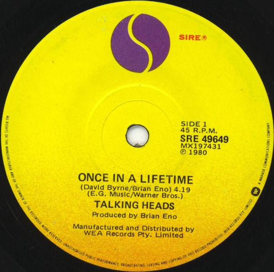 Talking Heads : Once In A Lifetime (7")