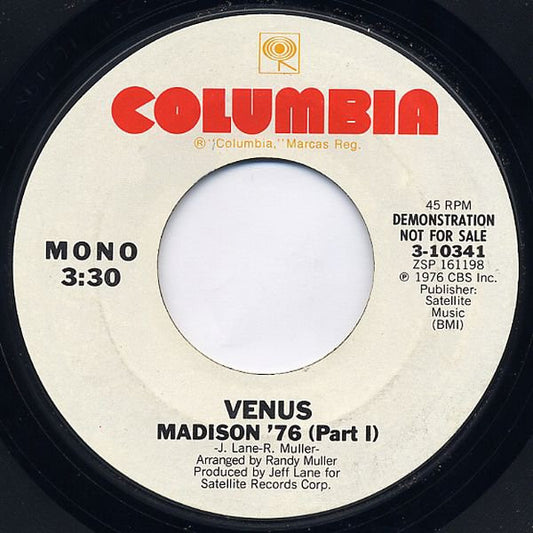 Venus (21) : Madison '76 (Part I) (7", Promo)