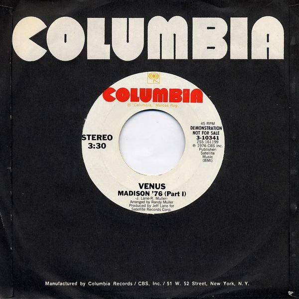 Venus (21) : Madison '76 (Part I) (7", Promo)