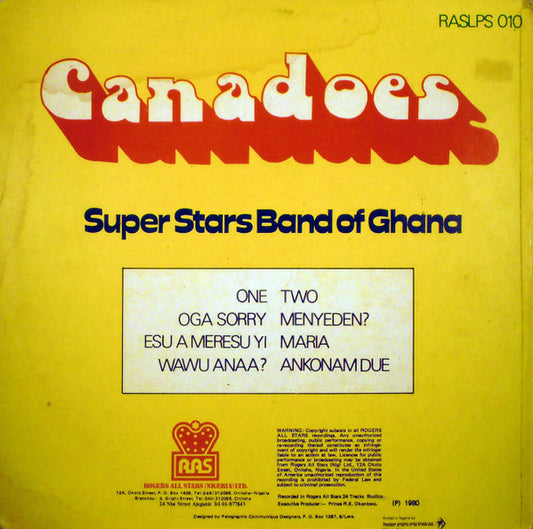 Canadoes Super Stars Band Of Ghana : Canadoes Super Stars Band Of Ghana (LP, Album)