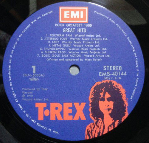 T. Rex : Great Hits (LP, Comp, RE)