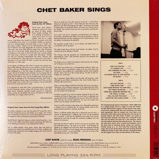 Chet Baker : Chet Baker Sings (LP, Ltd, RE, Cle)