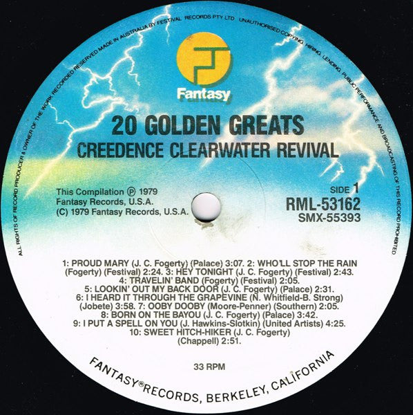 Creedence Clearwater Revival : 20 Golden Greats (LP, Comp, RP)