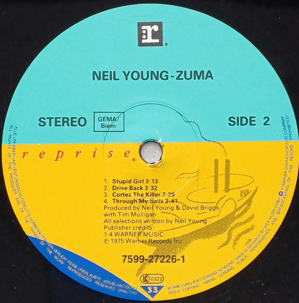 Neil Young With  Crazy Horse : Zuma (LP, Album, RE)