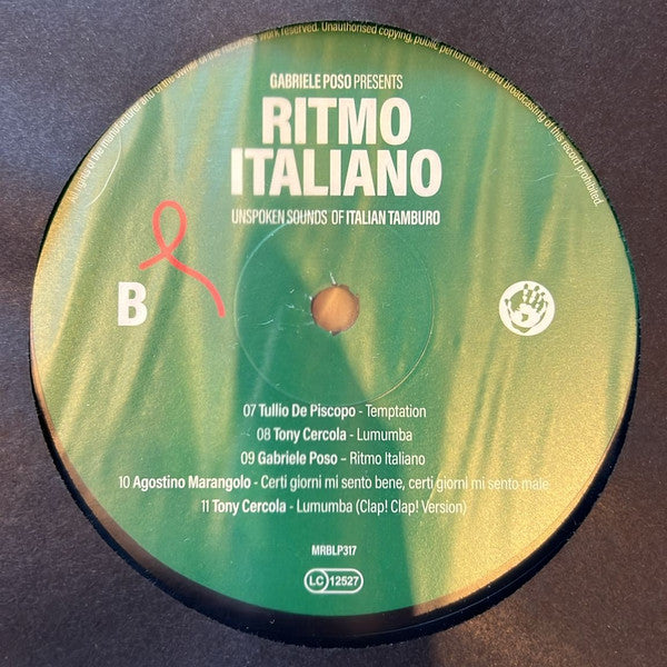 Gabriele Poso Presents Various : Ritmo Italiano (Unspoken Sounds Of Italian Tamburo) (LP, Comp)