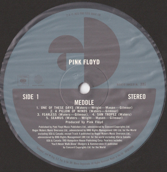 Pink Floyd : Meddle (LP, Album, RE, RM, Gat)