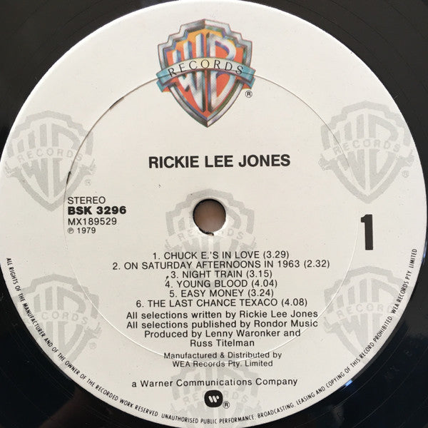 Rickie Lee Jones : Rickie Lee Jones (LP, Album, RE)