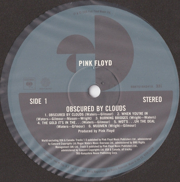 Pink Floyd : Obscured By Clouds (LP, Album, RE, RM, 180)