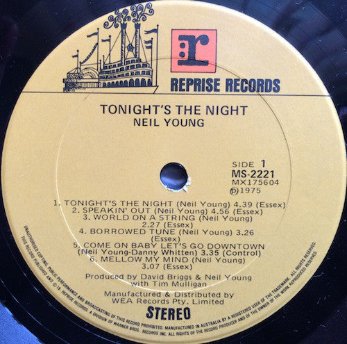 Neil Young : Tonight's The Night (LP, Album, Gat)