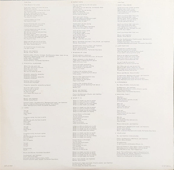 Jan Hammer Group : Melodies (LP, Album)