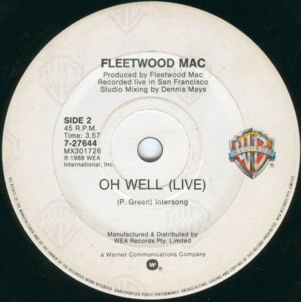 Fleetwood Mac : As Long As You Follow (7", Single)