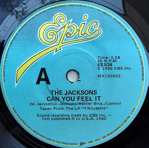 The Jacksons : Can You Feel It (7", Single)