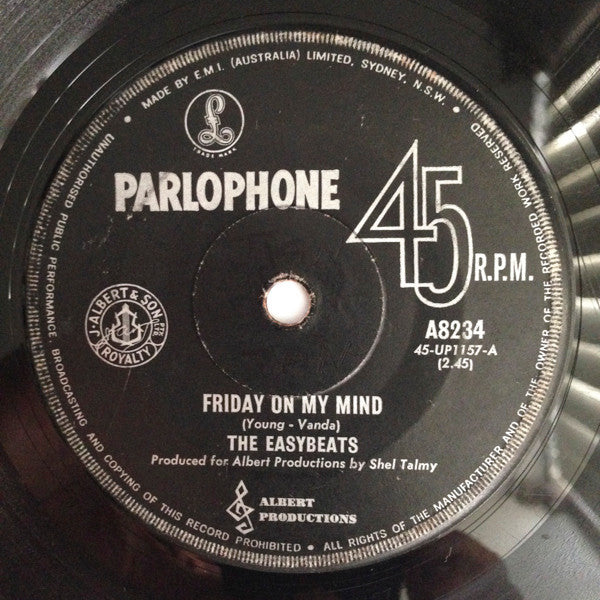 The Easybeats : Friday On My Mind (7", Single, Mono)
