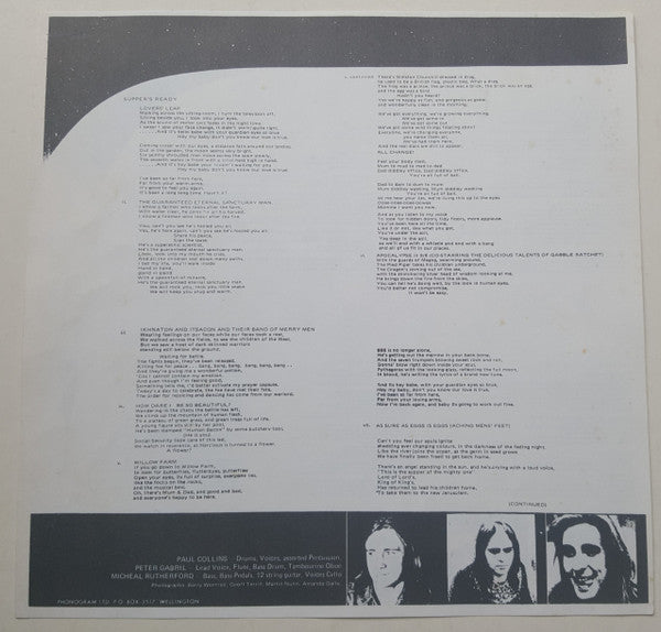 Genesis : Foxtrot (LP, Album, RE, Lar)