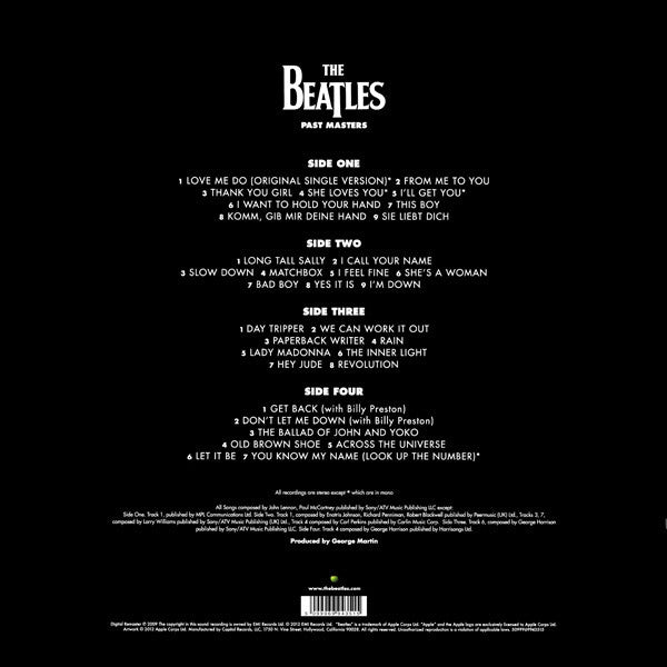 The Beatles : Past Masters (2xLP, Comp, Mono, RE, RM, 180)