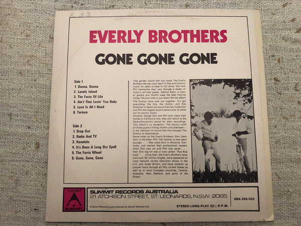 Everly Brothers : Gone, Gone, Gone (LP, Album, RE)