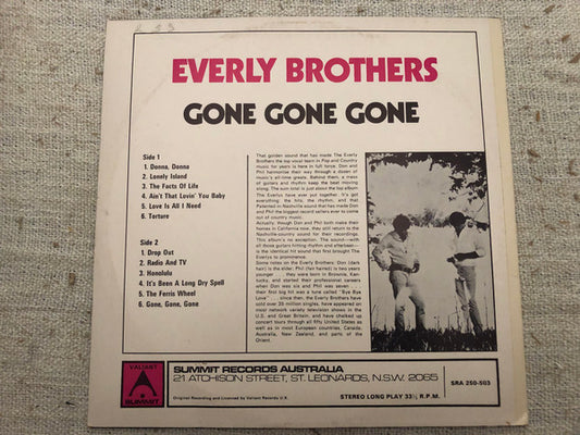 Everly Brothers : Gone, Gone, Gone (LP, Album, RE)