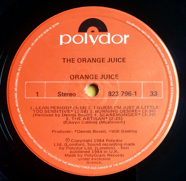 Orange Juice (3) : The Orange Juice (LP, Album, Gat)