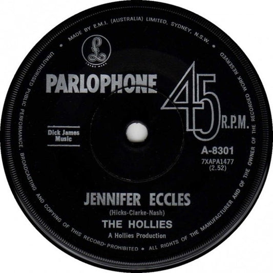 The Hollies : Jennifer Eccles  (7", Single)