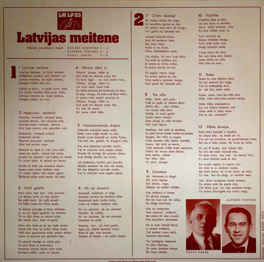 Edgars Dimiters, Alfrēds Vinters, Pauls Sakss : Latvijas Meitene (LP, Comp)