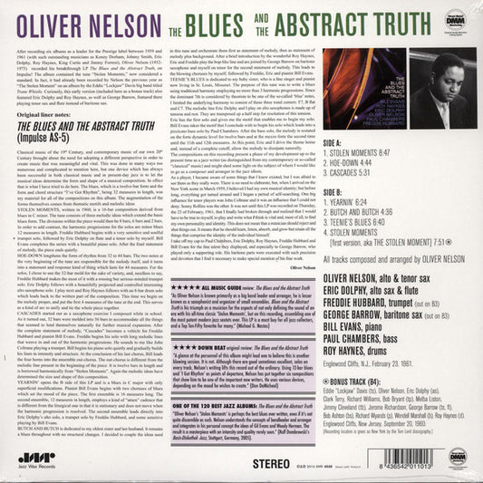 Oliver Nelson : The Blues And The Abstract Truth (LP, Album, Ltd, RE, RM, 180)