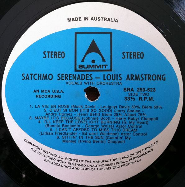 Louis Armstrong : Satchmo Serenades (LP, Comp)