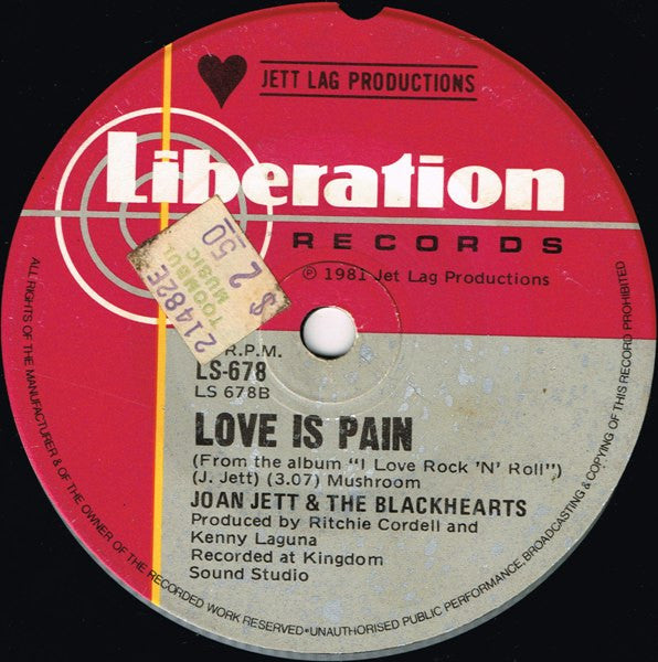 Joan Jett & The Blackhearts : I Love Rock 'N' Roll (7", Single)