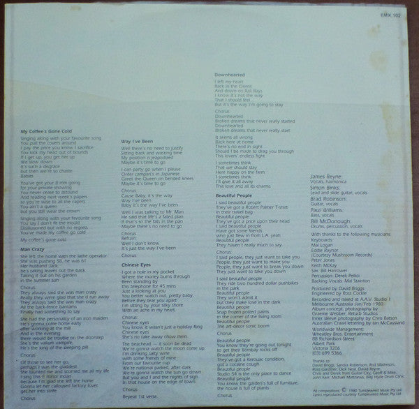 Australian Crawl : The Boys Light Up (LP, Album)