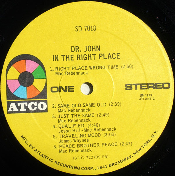 Dr. John : In The Right Place (LP, Album, Tri)