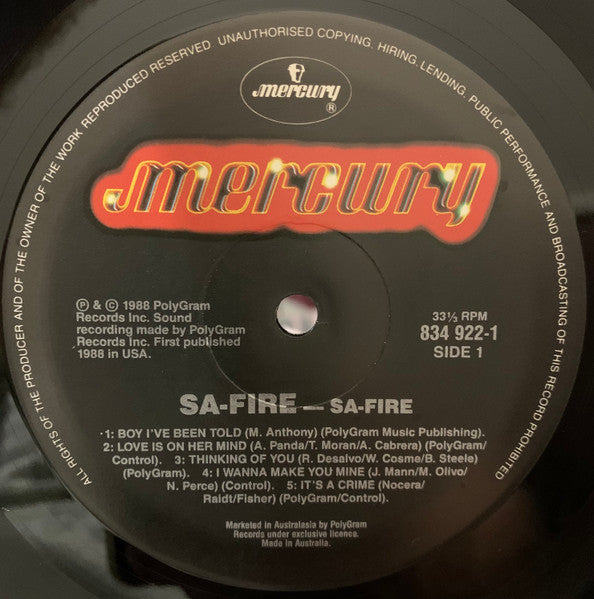 Safire : Sa-Fire (LP, Album)