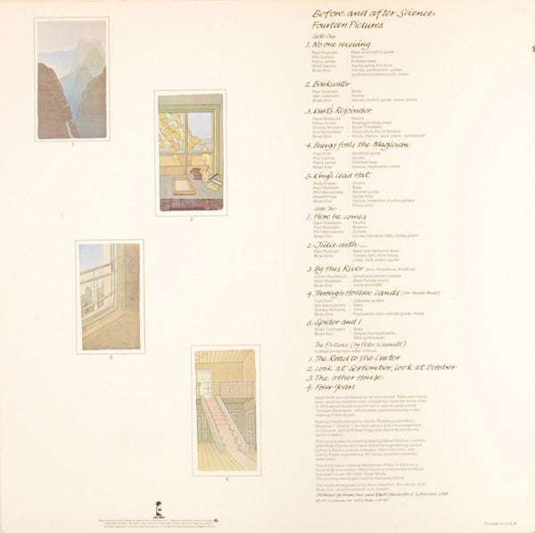 Brian Eno : Before And After Science (LP, Album, RP, Win)