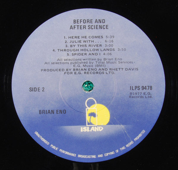 Brian Eno : Before And After Science (LP, Album, RP, Win)