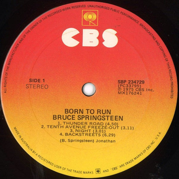 Bruce Springsteen : Born To Run (LP, Album, RE, Gat)