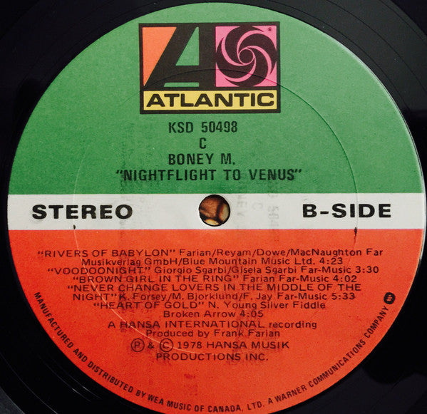Boney M. : Nightflight To Venus (LP, Album, Don)